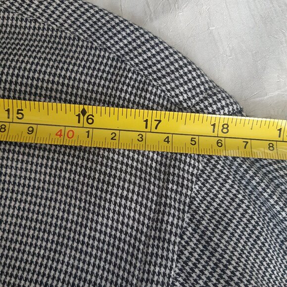 J.P. Tilford SZ M Black & White Woven Houndstooth Men's Cotton Button Up Shirt - Picture 11 of 13